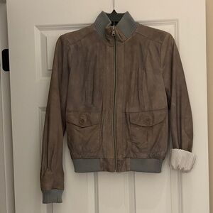 Banana Republic Gray Leather Jacket